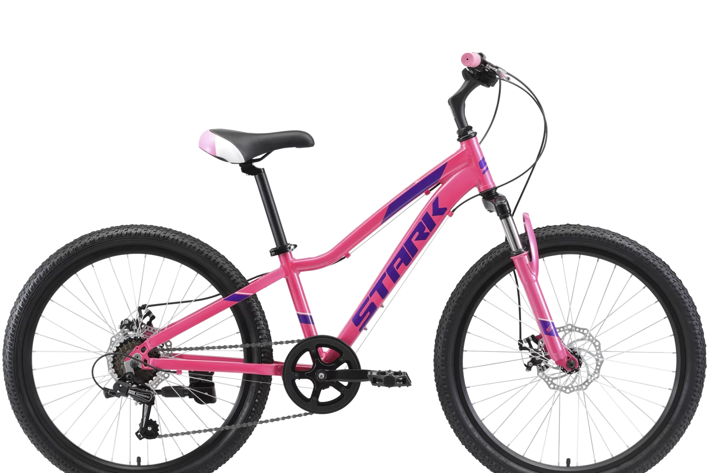 Реальное фото Велосипед Stark Bliss 24 1 D (2021) розовый/фиолетовый/белый HQ-0005327 от магазина СпортЕВ