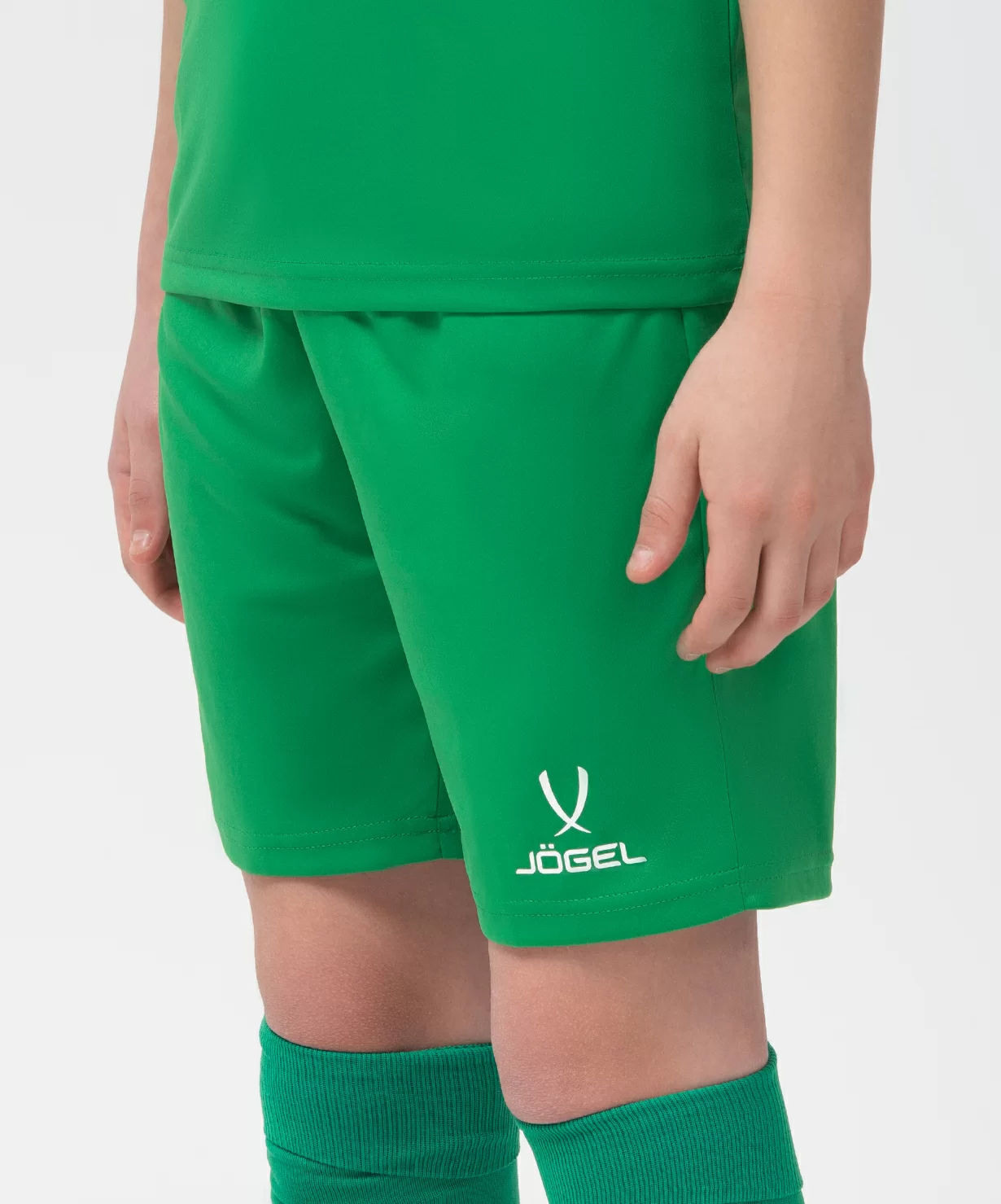 Реальное фото Шорты игровые CAMP Classic Shorts, зеленый/белый, детский Jögel от магазина Спортев