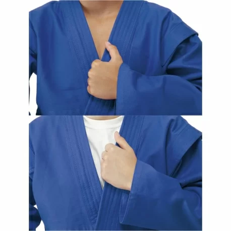 Реальное фото Куртка для самбо ВФС Bravegard Ascend Junior синяя от магазина СпортЕВ