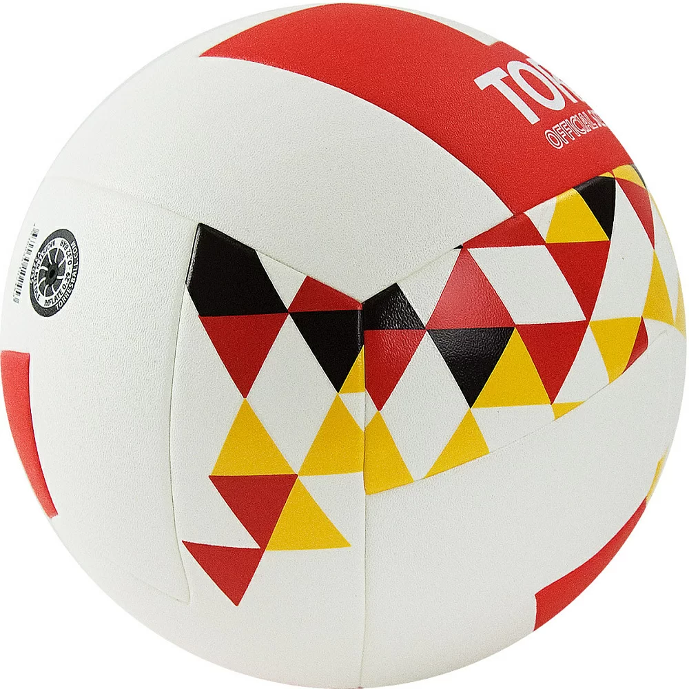 Реальное фото Мяч волейбольный Torres Hit р.5 синт. кожа бело-красно-мультколор V32055 от магазина СпортЕВ
