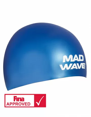 Реальное фото Шапочка для плавания Mad Wave Soft Fina Approved M blue M0533 01 2 03W от магазина СпортЕВ