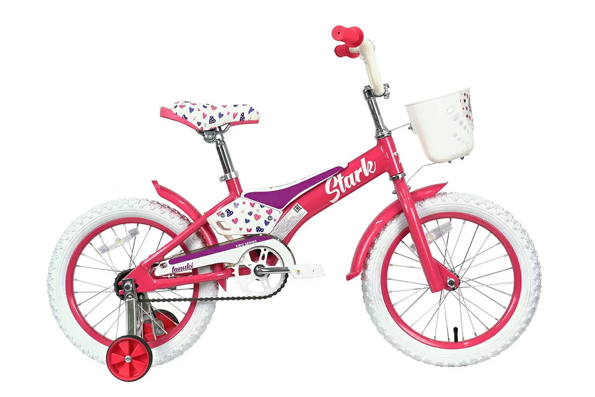 Реальное фото Велосипед Stark Tanuki 14 Girl (2021) розовый/фиолетовый от магазина СпортЕВ