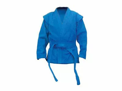 Реальное фото Куртка для самбо Firuz синяя от магазина СпортЕВ