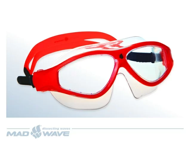 Реальное фото Маска для плавания Mad Wave Flame Mask red M0461 02 0 05W от магазина СпортЕВ