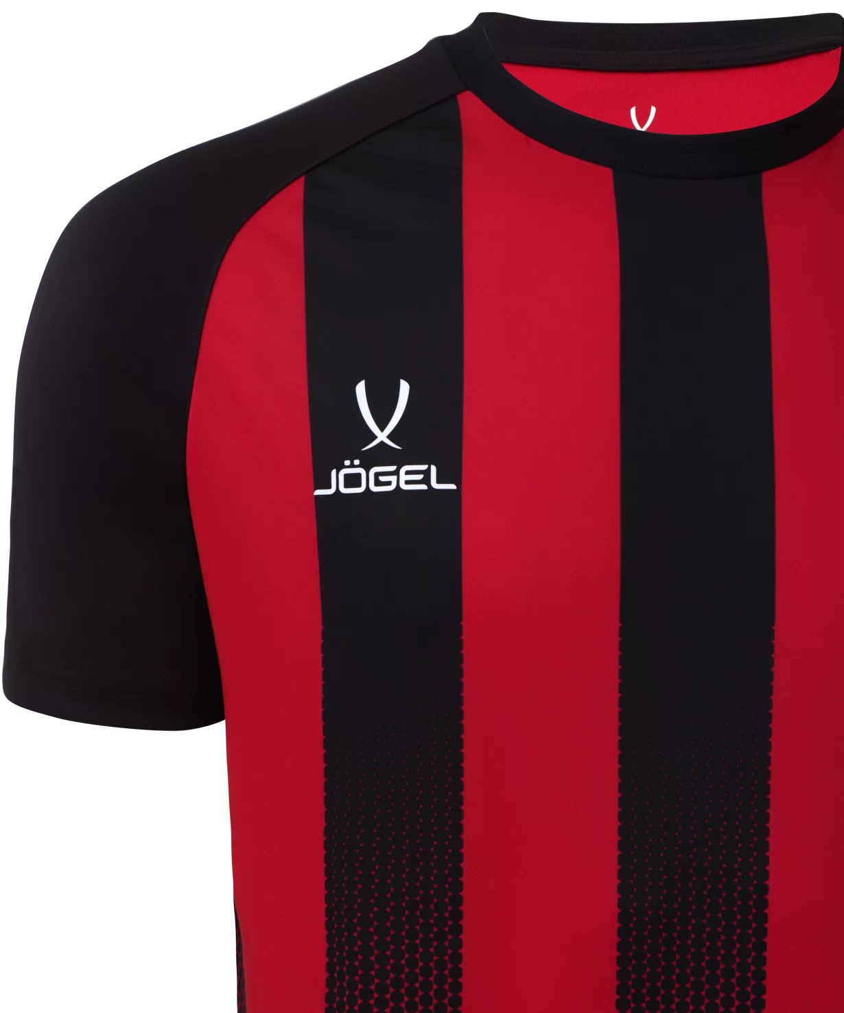Реальное фото Футболка игровая Camp Striped Jersey, красный/черный, детский Jögel от магазина Спортев