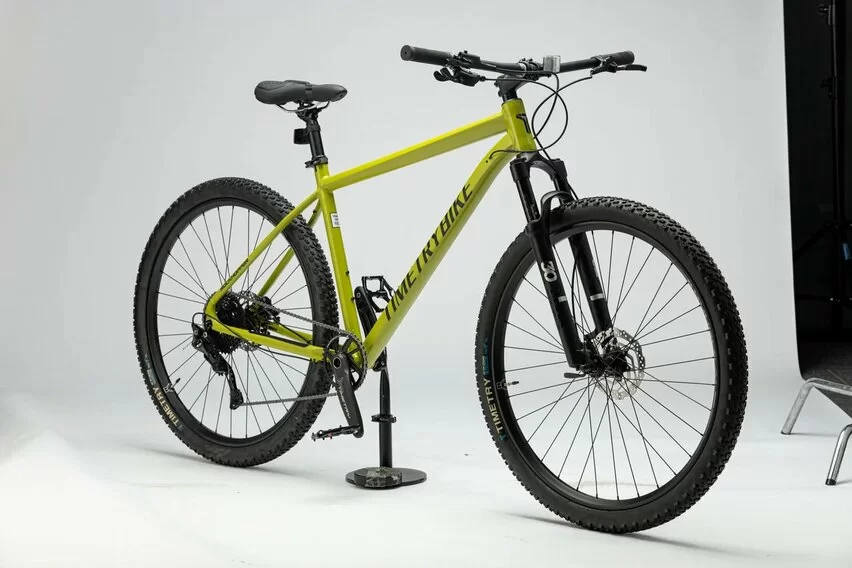 Реальное фото Велосипед Timetry TT251 27.5" 10 скор. желтый/зеленый от магазина Спортев