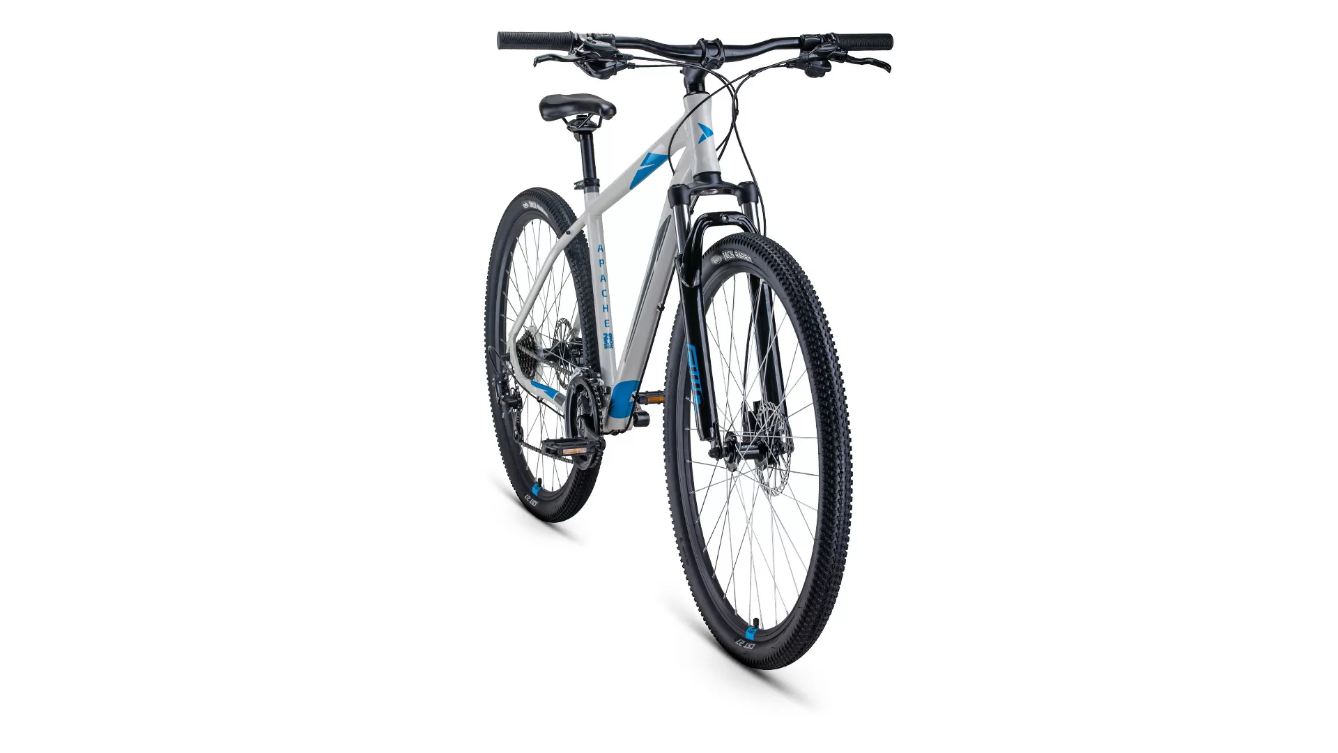 Реальное фото Велосипед Forward Apache 29 3.2 disc (2021) серый/синий от магазина СпортЕВ
