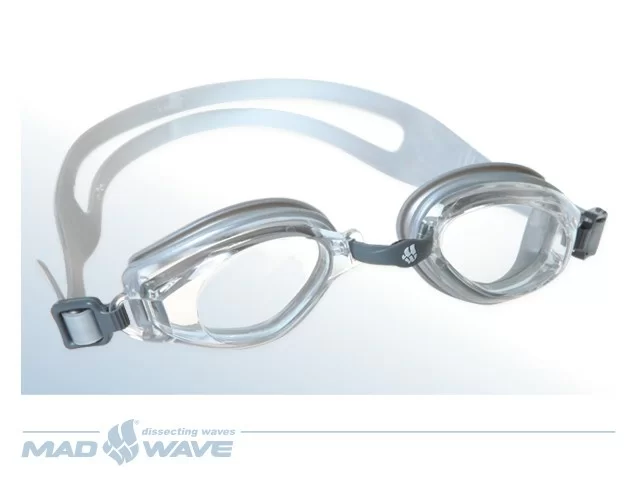 Реальное фото Очки для плавания Mad Wave Predator silver M0421 04 0 12W от магазина СпортЕВ
