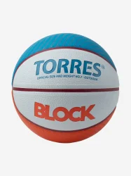 Мяч баскетбольный Torres Block размер №7 св.серый-сине-оранжевый B023167
