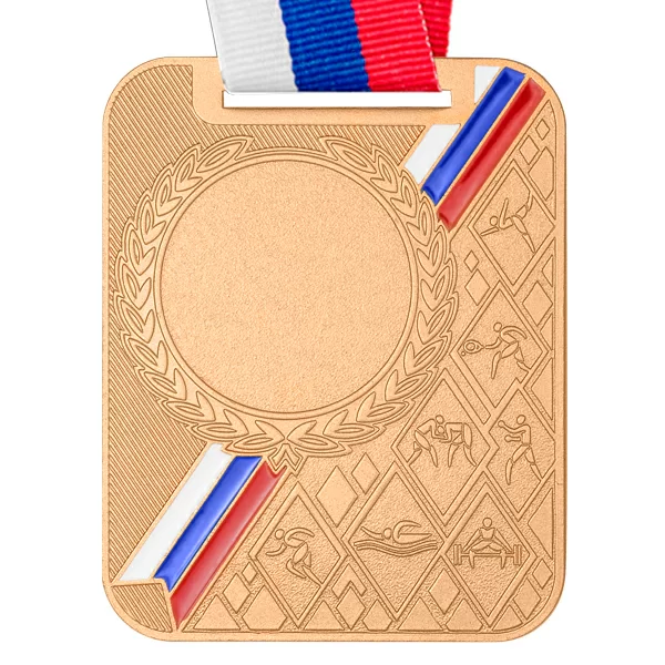 Реальное фото Медаль MZP 549-65/ВM (65х48мм, D-25мм, s-2,5мм) с лентой от магазина Спортев