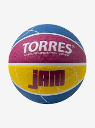 Мяч баскетбольный Torres Jam размер №7 резина син-желт-малиновый B023127