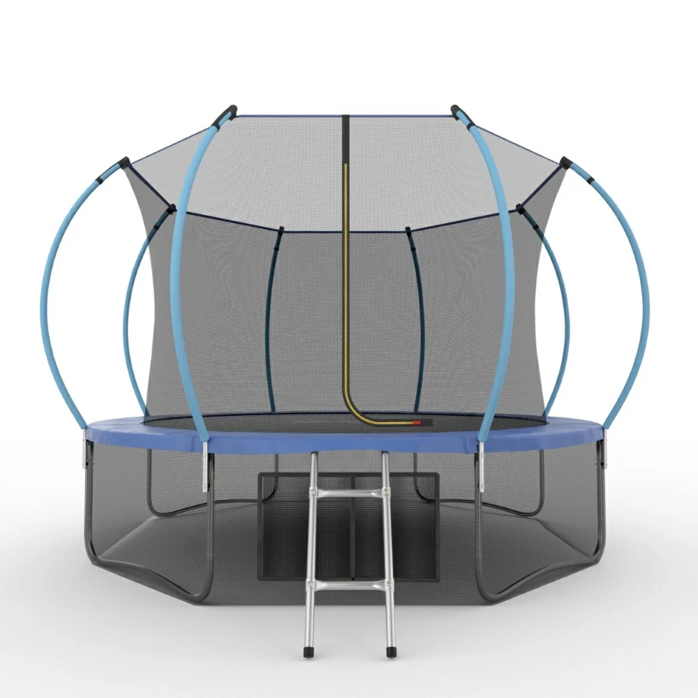 Реальное фото EVO JUMP Internal 12ft (Blue) + Lower net. Батут с внутренней сеткой и лестницей, диаметр 12ft (синий) + нижняя сеть от магазина СпортЕВ