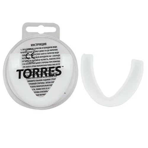 Реальное фото Капа одночелюстная Torres евростандарт термопластичная белая PRL1023WT от магазина СпортЕВ
