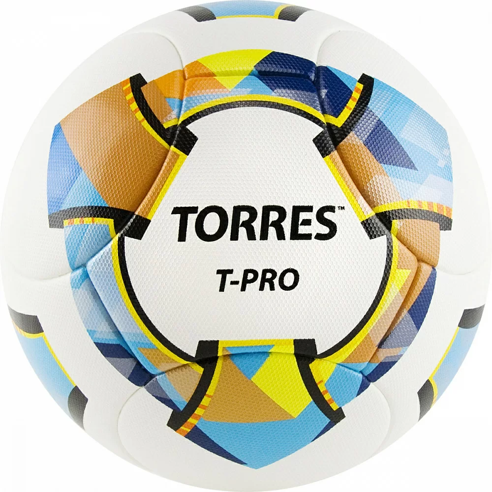 Реальное фото Мяч футбольный Torres T-Pro №5 14 панел. PU-Microf бело-мульт F320995 от магазина СпортЕВ
