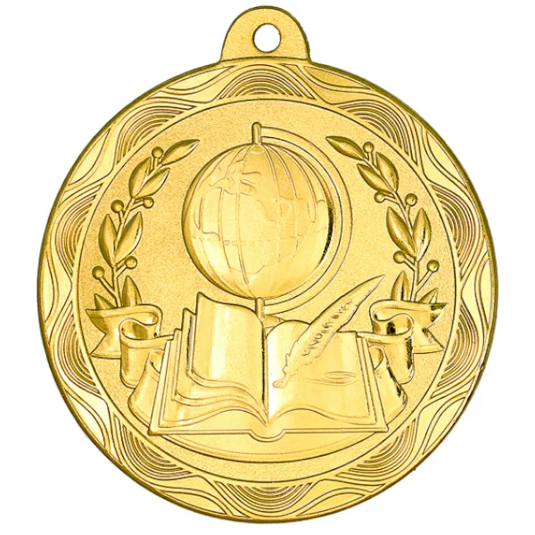 Реальное фото Медаль MZ 65-50/G знание (D-50 мм, s-2,5 мм) от магазина СпортЕВ