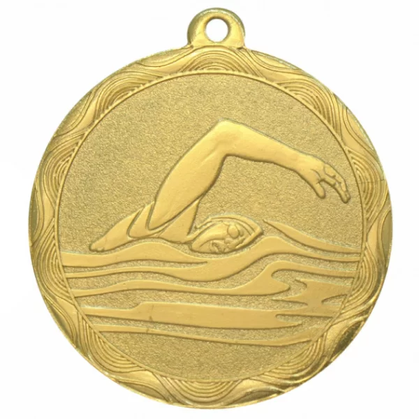 Реальное фото Медаль MZ 70-50/G (MZ 20-50/G) плавание (D-50 мм, s-2,5 мм) от магазина СпортЕВ