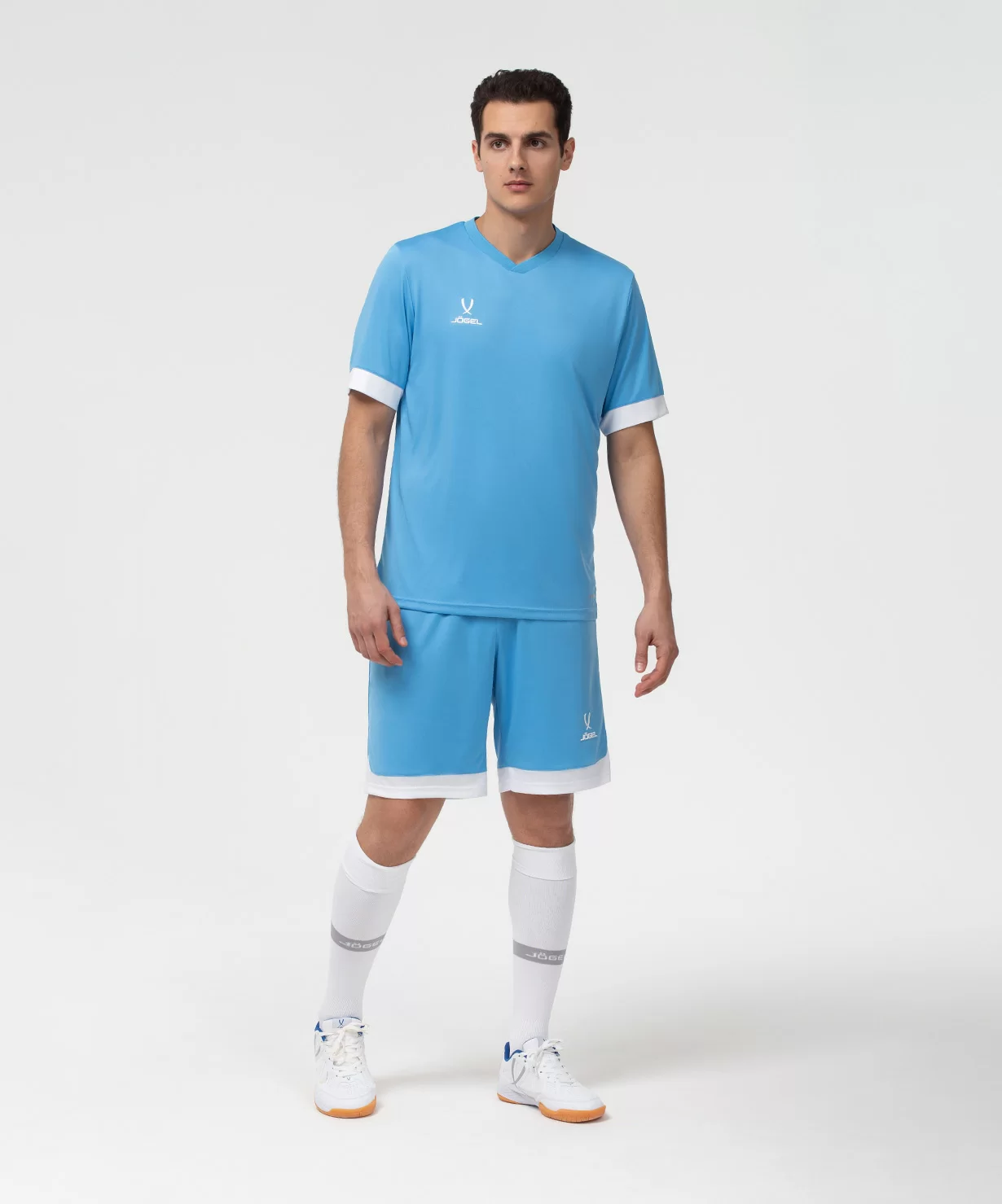 Реальное фото Футболка игровая DIVISION PerFormDRY Union Jersey, голубой/белый/белый Jögel от магазина Спортев