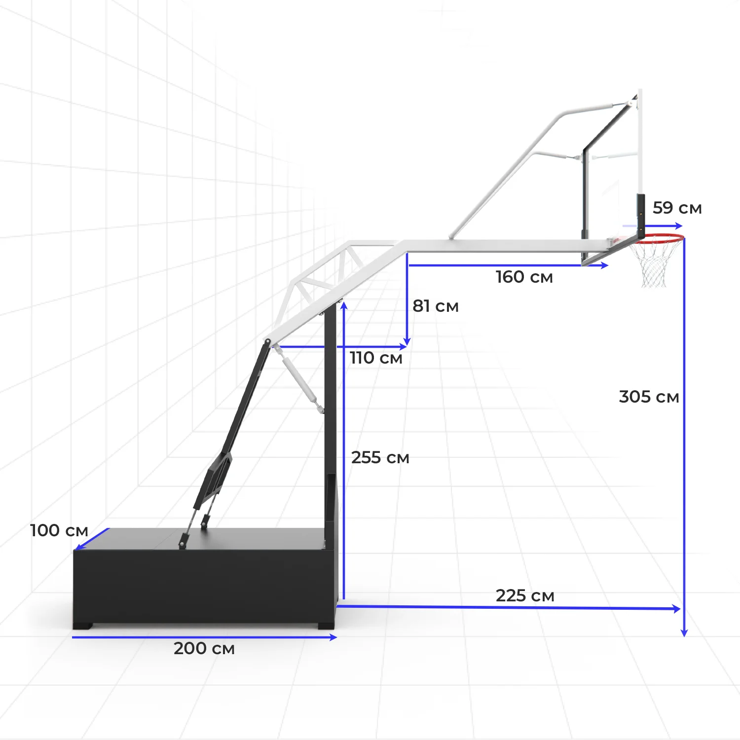 Реальное фото Баскетбольная мобильная стойка DFC STAND72GP ROLITE от магазина Спортев