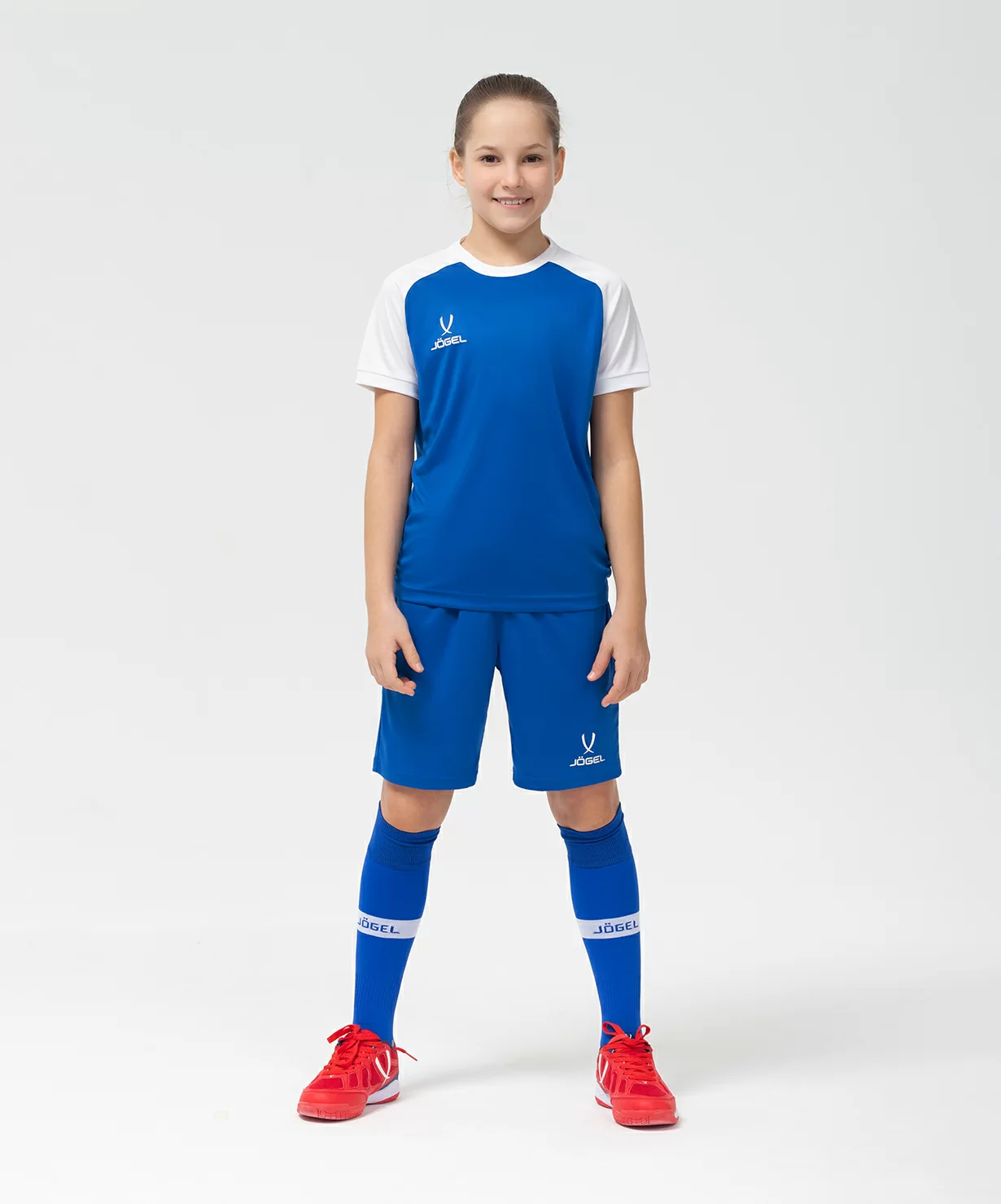 Реальное фото Футболка игровая CAMP Reglan Jersey, синий/белый, детский Jögel от магазина Спортев