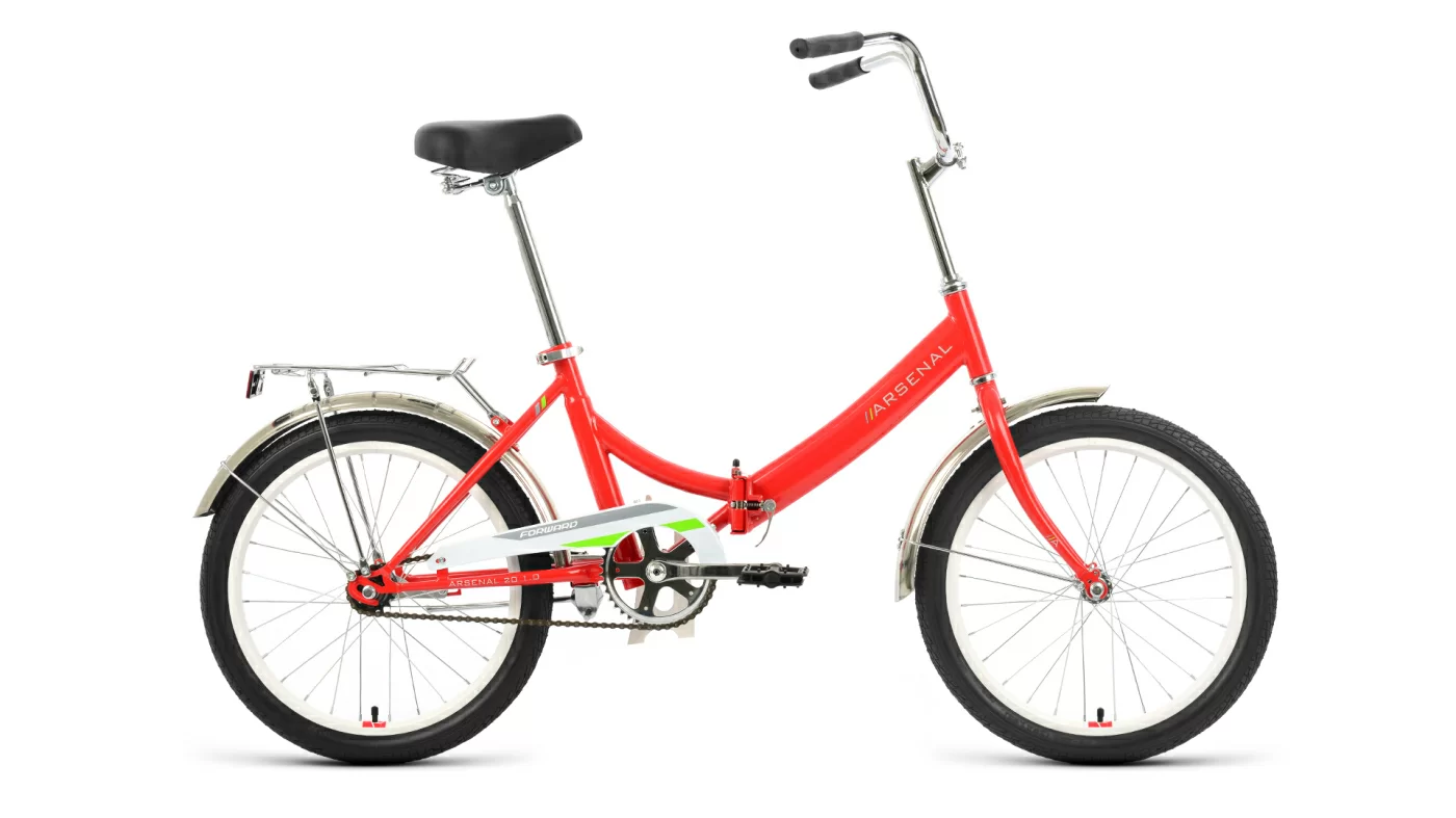Реальное фото Велосипед Forward Arsenal 20 1.0 скл (1ск) (2022) красный/зеленый от магазина СпортЕВ