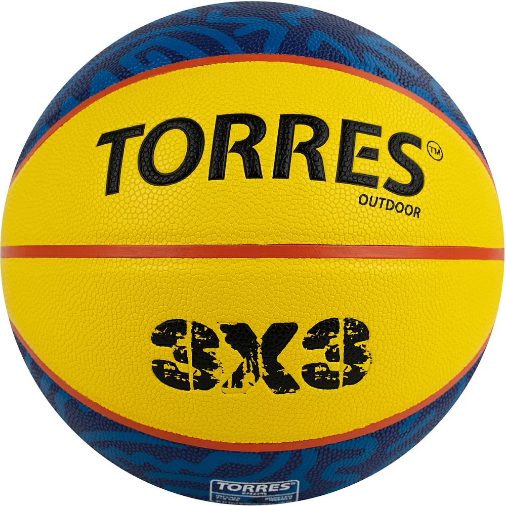 Реальное фото Мяч баскетбольный Torres 3х3 Outdoor размер №6 ПУ желто-синий B322346 от магазина СпортЕВ
