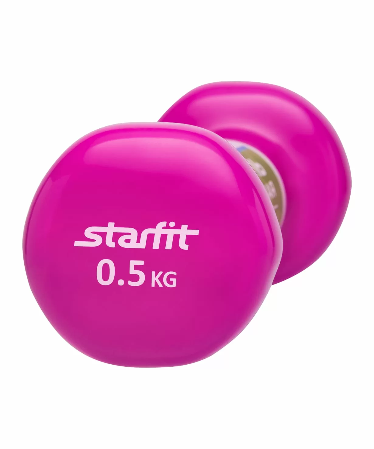 Реальное фото Гантель виниловая 0.5 кг StarFit DB-101 розовая 7040 от магазина СпортЕВ