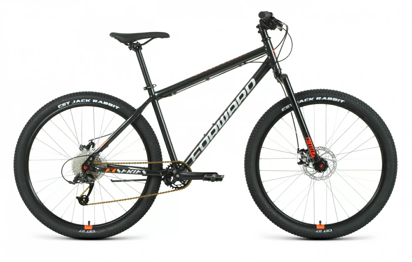 Реальное фото Велосипед Forward Sporting 27.5 X D (9ск) (2022) черный/оранжевый от магазина СпортЕВ