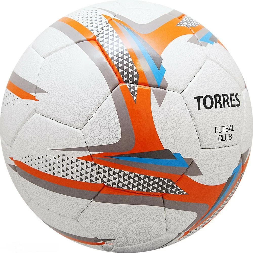 Реальное фото Мяч футзальный Torres Futsal Club р.4 32 п. PU 4 подкл.сл, руч.сш,бел-оранж-сер F31884 от магазина СпортЕВ