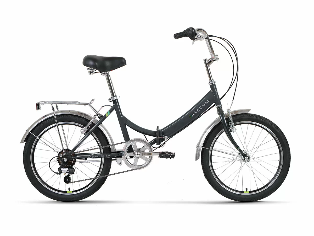 Реальное фото Велосипед Forward Arsenal 20 2.0 скл (6ск) (2022) темно-серый/зеленый от магазина СпортЕВ