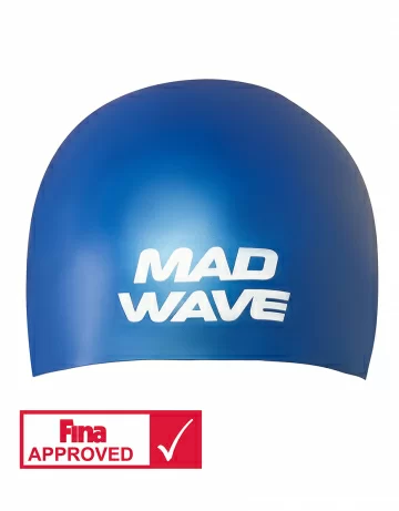 Реальное фото Шапочка для плавания Mad Wave Soft Fina Approved L blue M0533 01 3 03W от магазина СпортЕВ