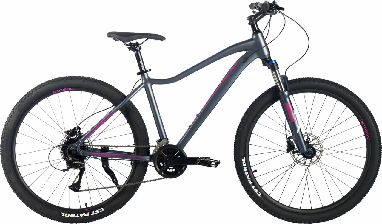 Реальное фото Велосипед BOZGOO Dolce 27,5" т.серый/розовый 24341 от магазина Спортев