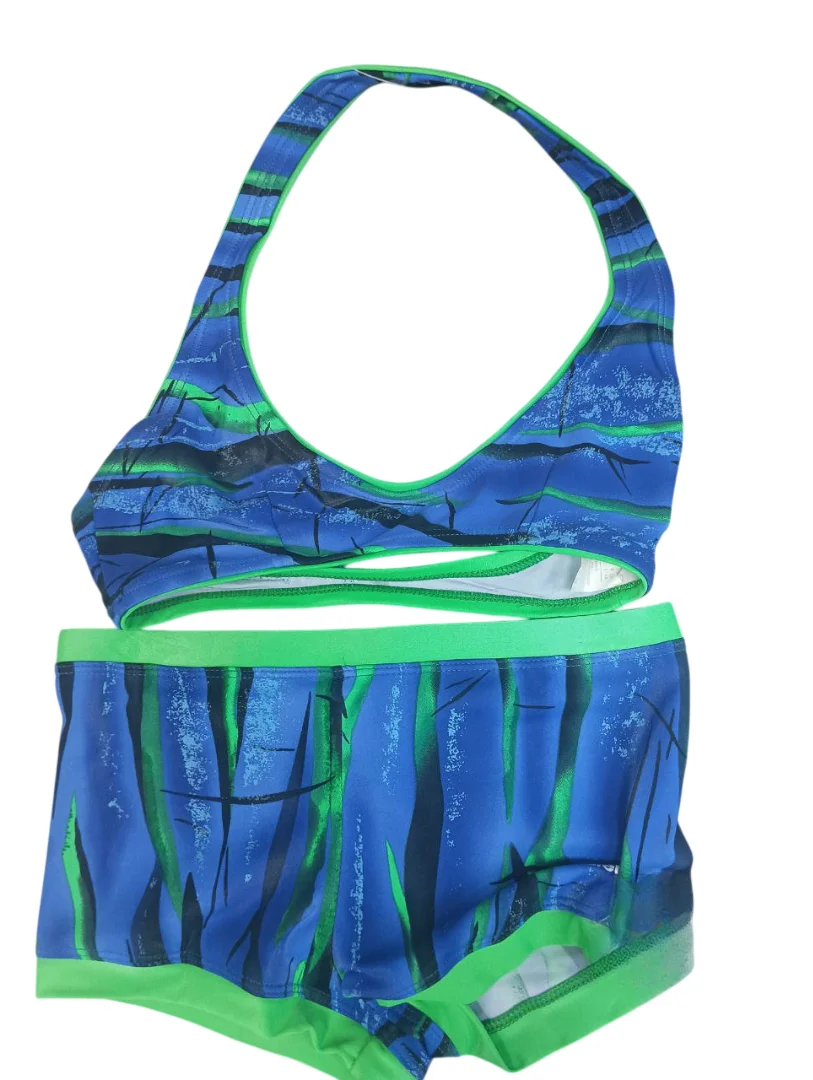 Реальное фото Купальник Arena раздельный зеленый 89623 от магазина Спортев