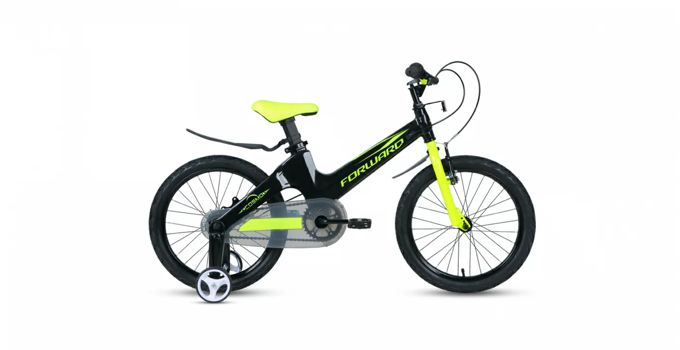 Реальное фото Велосипед Forward Cosmo 18 2.0 (1ск) (2021) черный/зеленый от магазина СпортЕВ