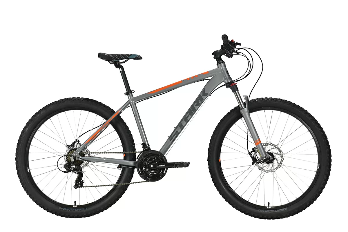 Реальное фото Велосипед Stark Hunter 27.2+HD (2022) серо/оранжевый от магазина СпортЕВ