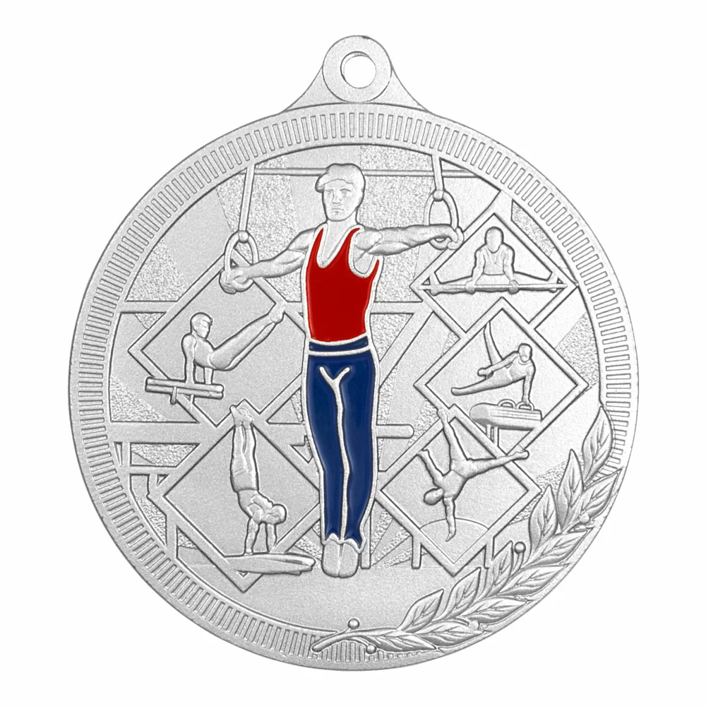 Реальное фото Медаль MZP 590-55/S гимнастика мужская (D-55мм, s-2 мм) от магазина СпортЕВ