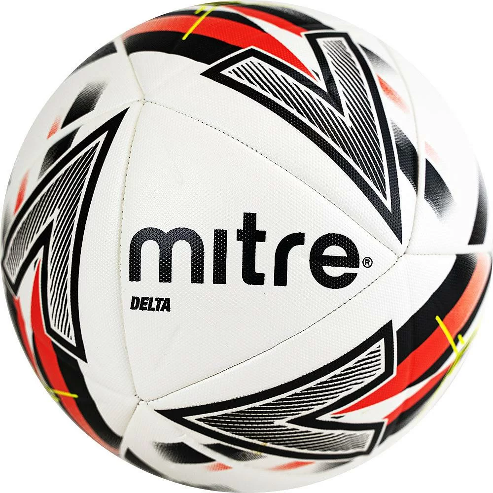 Реальное фото Мяч футбольный Mitre Delta One FIFA PRO р.5 14п ТПУ термосш. бел-красн-чер 5-B0091B49 от магазина СпортЕВ