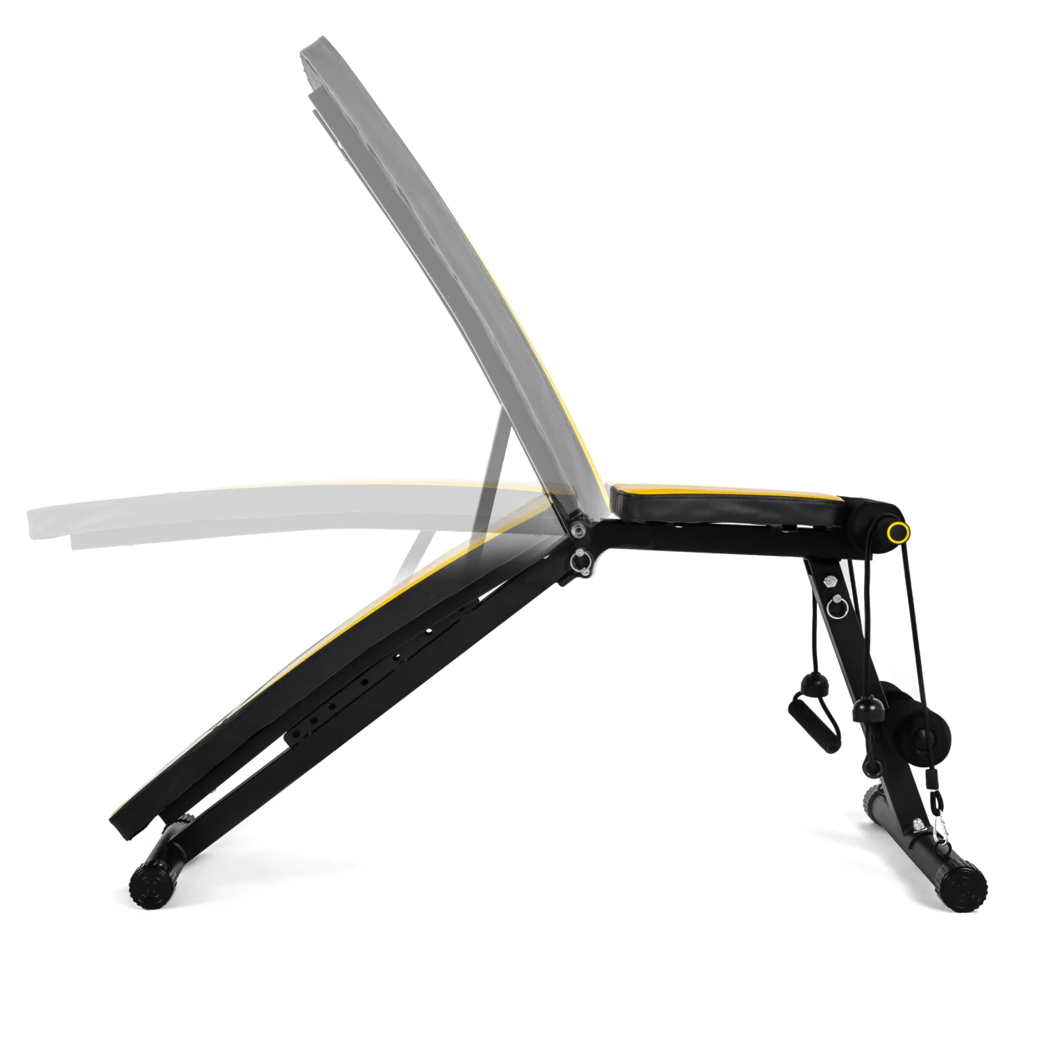 Реальное фото Скамья универсальная с эспандерами DFC D008Y от магазина Спортев