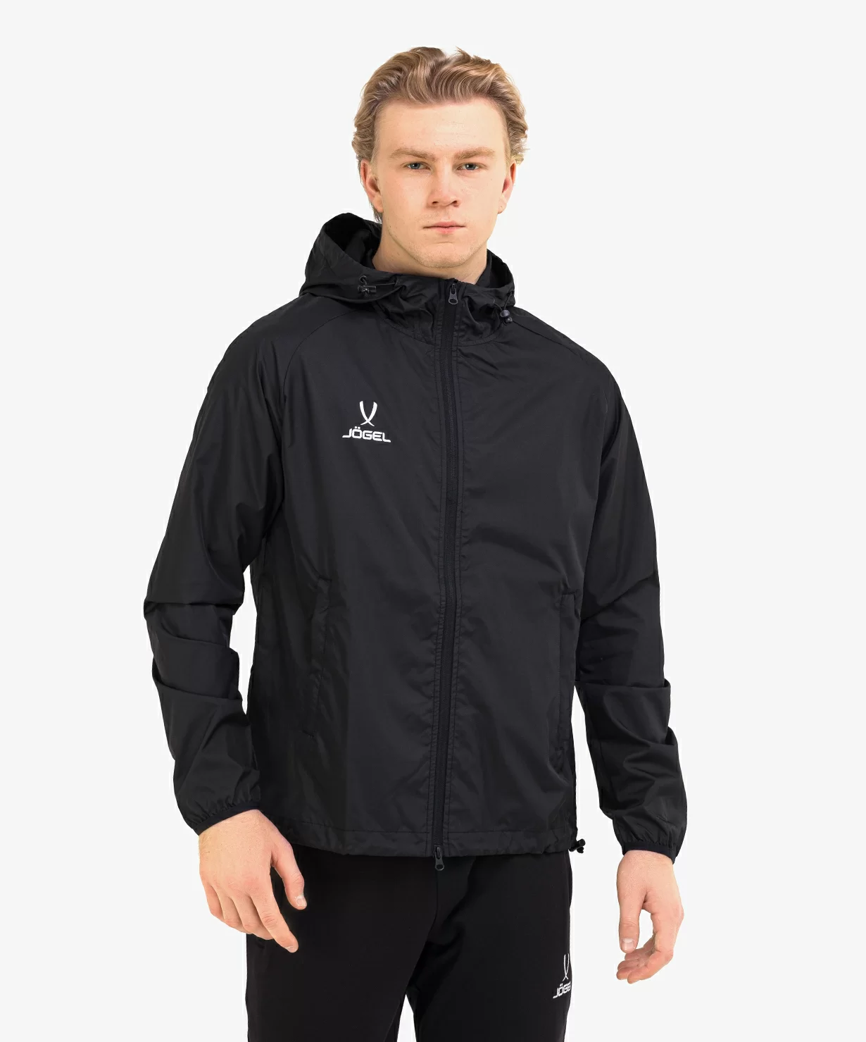 Реальное фото Куртка ветрозащитная CAMP Rain Jacket, черный Jögel от магазина Спортев