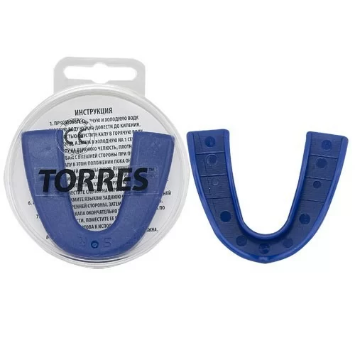 Реальное фото Капа одночелюстная Torres термопластичная синяя PRL1021BU от магазина СпортЕВ