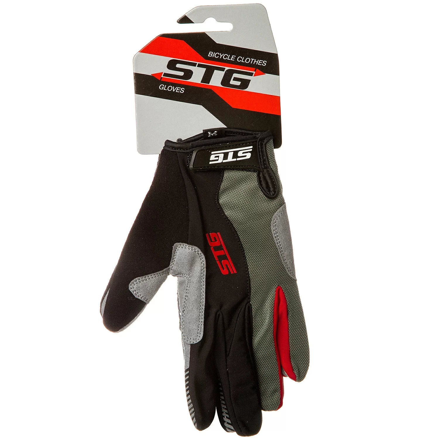 Реальное фото Перчатки STG с длинными пальцами с защитной прокладкой на липучке Х87906 от магазина СпортЕВ