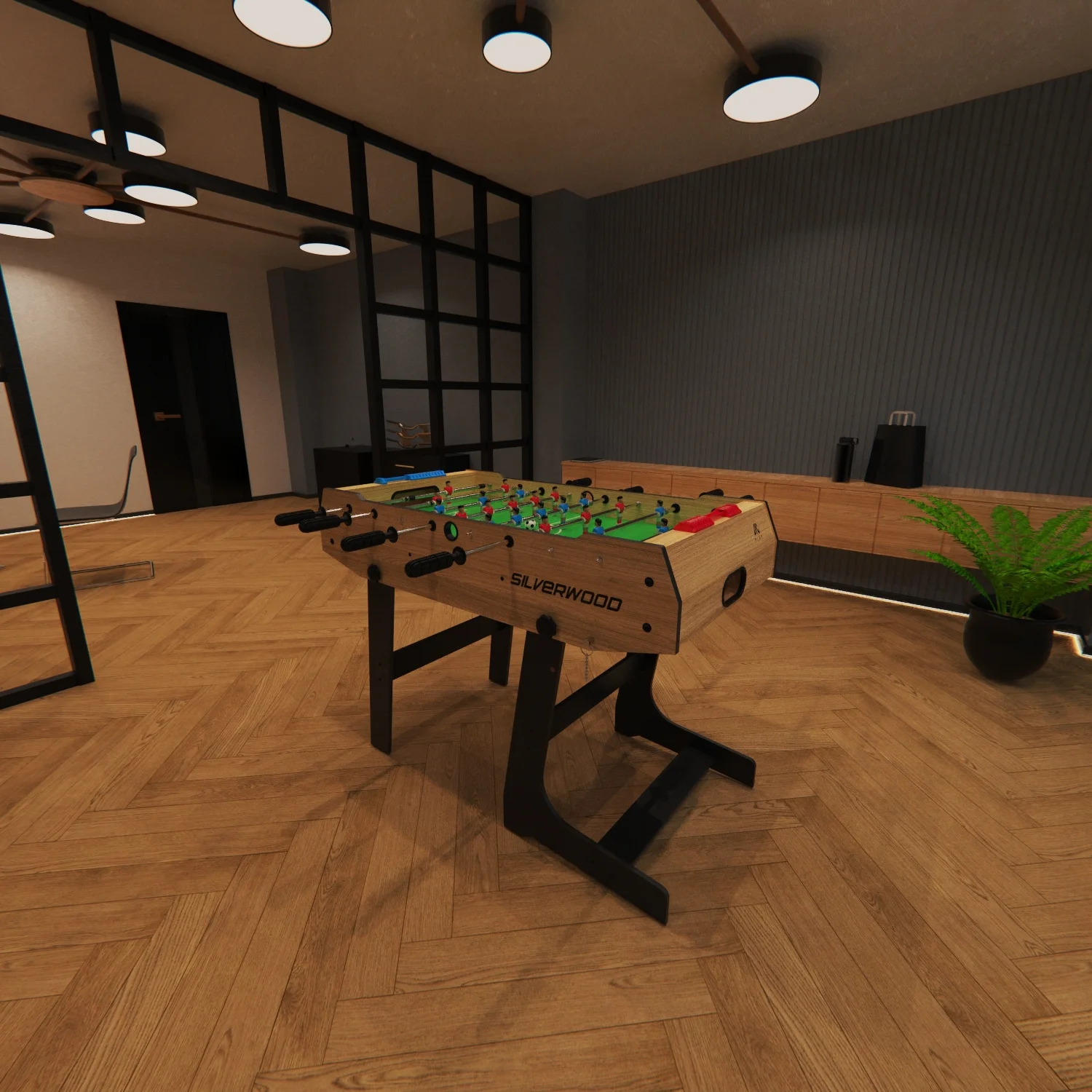 Реальное фото Игровой стол - футбол DFC SILVERWOOD SB-ST-07 от магазина Спортев