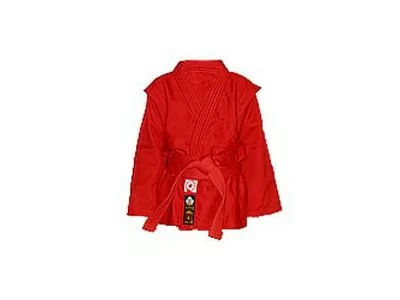 Реальное фото Куртка для самбо Firuz красная от магазина СпортЕВ