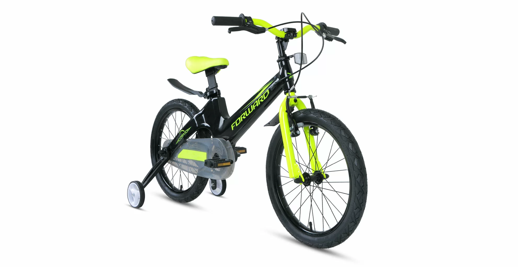 Реальное фото Велосипед Forward Cosmo 18 2.0 (1ск) (2021) черный/зеленый от магазина СпортЕВ