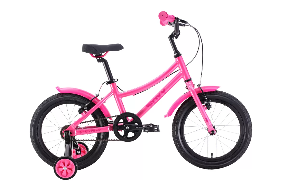 Реальное фото Велосипед Stark Foxy 16 Girl (2022) розовый/малиновый от магазина СпортЕВ