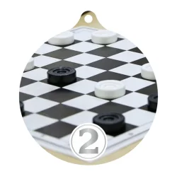 Медаль MZP 451-55 шашки 2 место с сублимацией (D-55мм, s-2 мм)