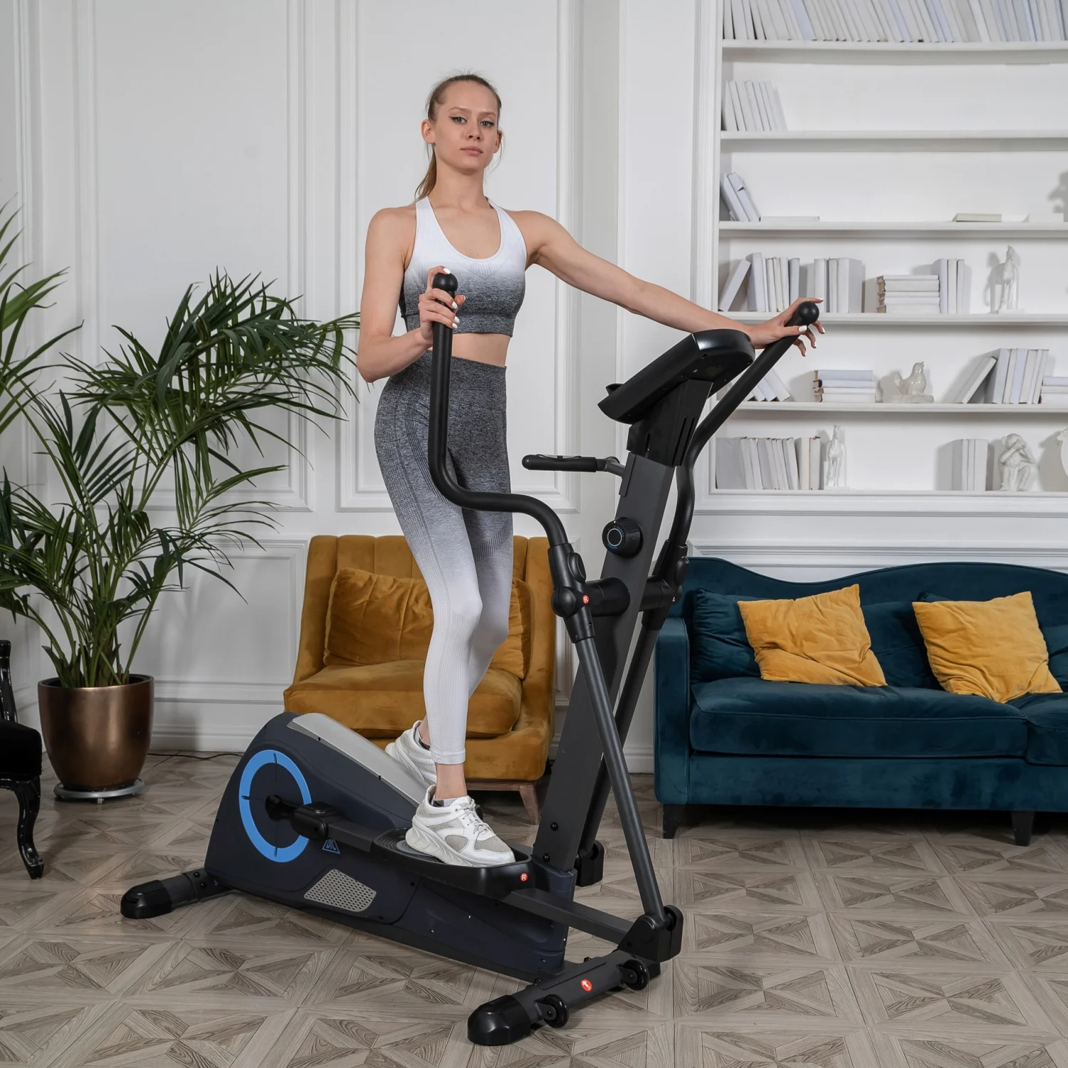 Реальное фото Эллиптический тренажер DFC E95001 магн. от магазина Спортев