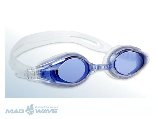 Реальное фото Очки для плавания Mad Wave Competition Automatic blue M0430 01 0 03W от магазина СпортЕВ