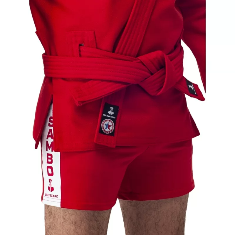 Реальное фото Куртка для самбо ВФС Bravegard Ascend красная от магазина СпортЕВ