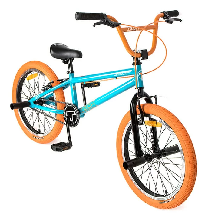 Реальное фото Велосипед BMX TechTeam Goof 20" (2023) бирюзово-оранжевый 580035 от магазина СпортЕВ