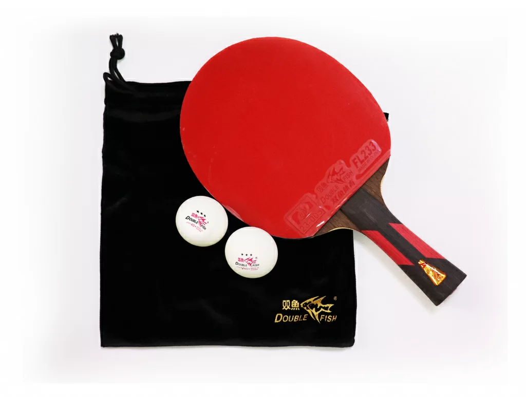 Реальное фото Ракетка для настольного тенниса Double Fish серия с чехлом 7А+С +2 мяча 3* от магазина СпортЕВ